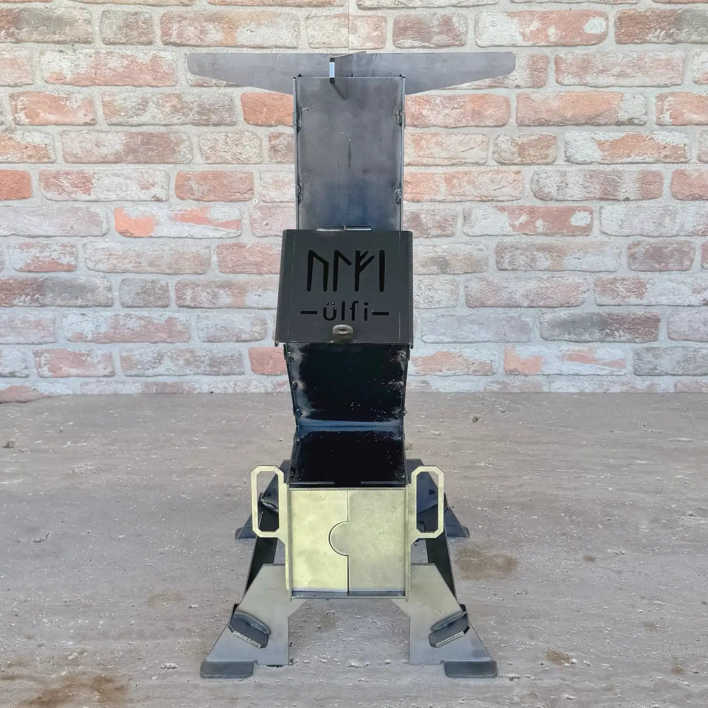 Rocket stove ÜLFI MAGMA en acier Corten, fabrication française